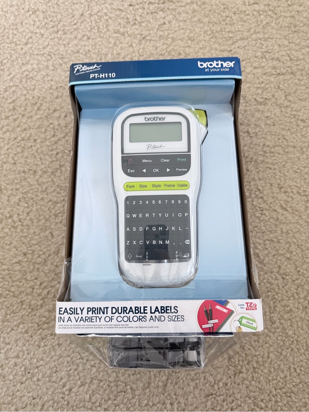 Brother P-touch PT-H110 White Label Maker with labels